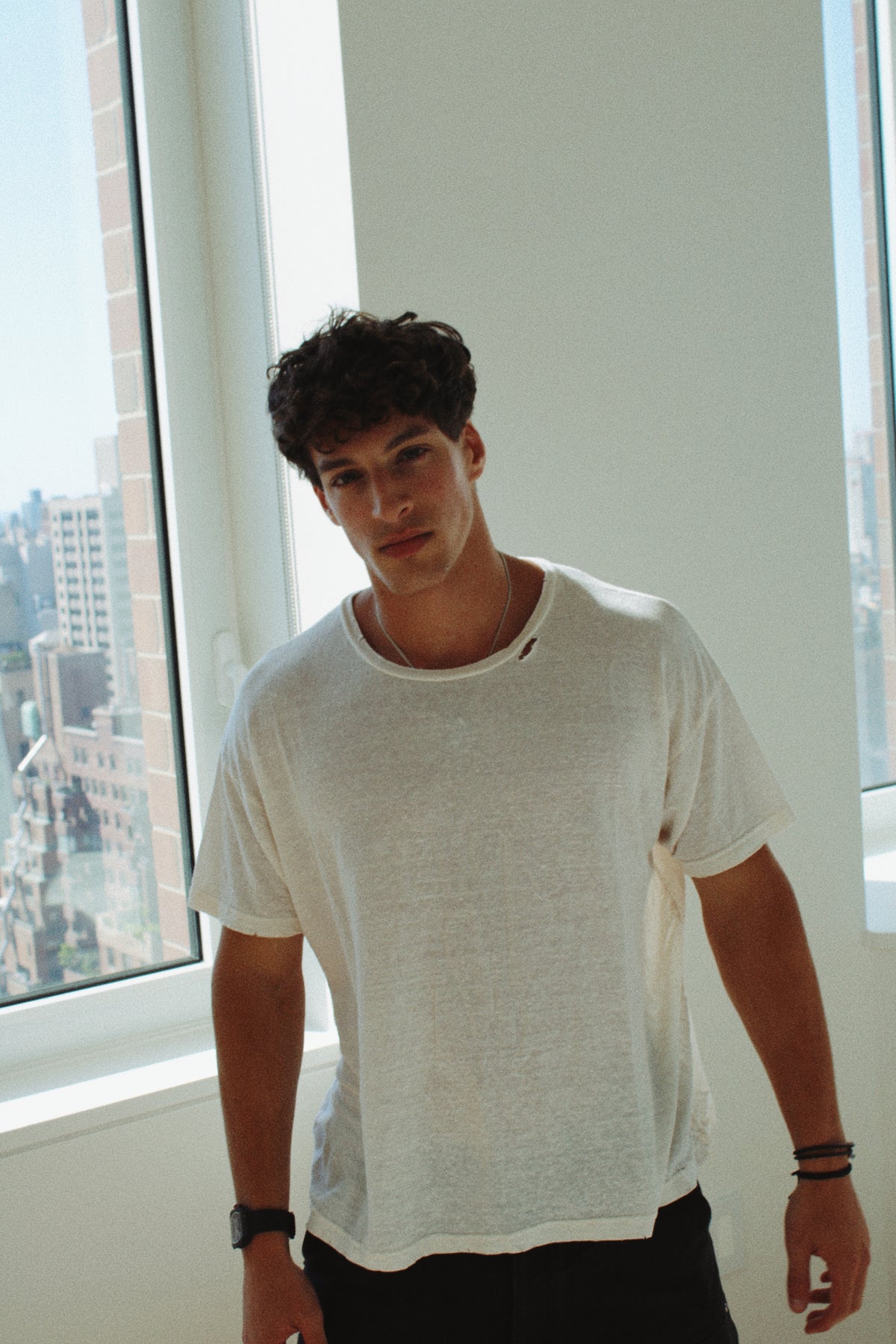 Linen Box Tee (Cream)