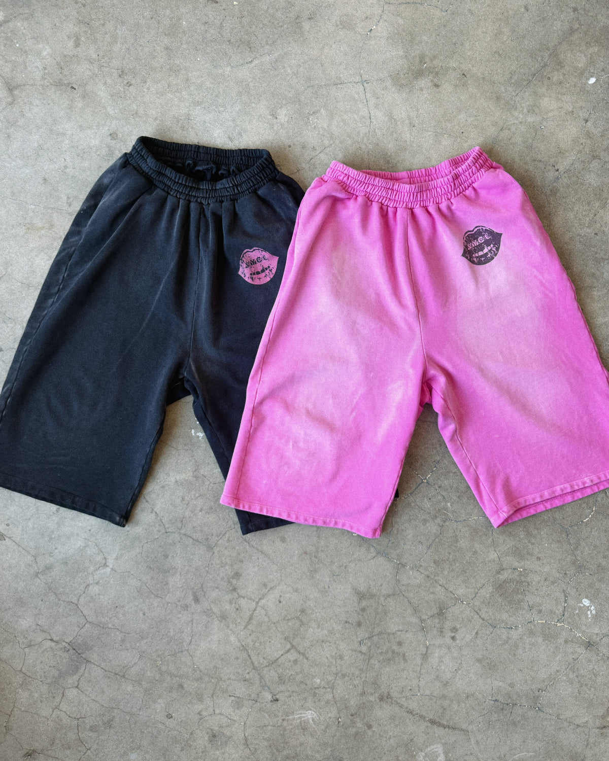 Pink Lips Capri Shorts