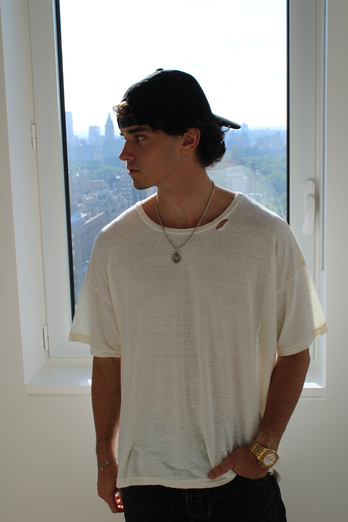 Linen Box Tee (Cream)