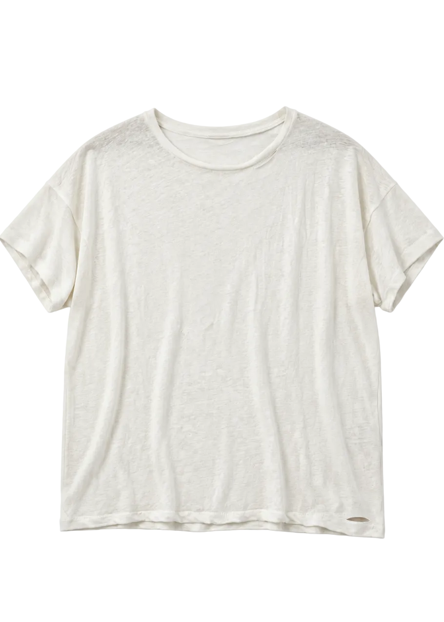 Linen Box Tee (Cream)