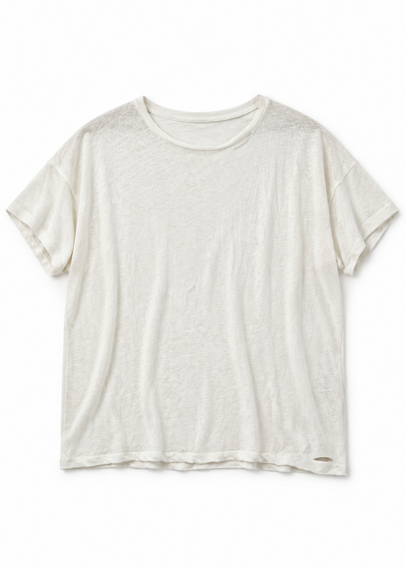 Linen Box Tee (Cream)