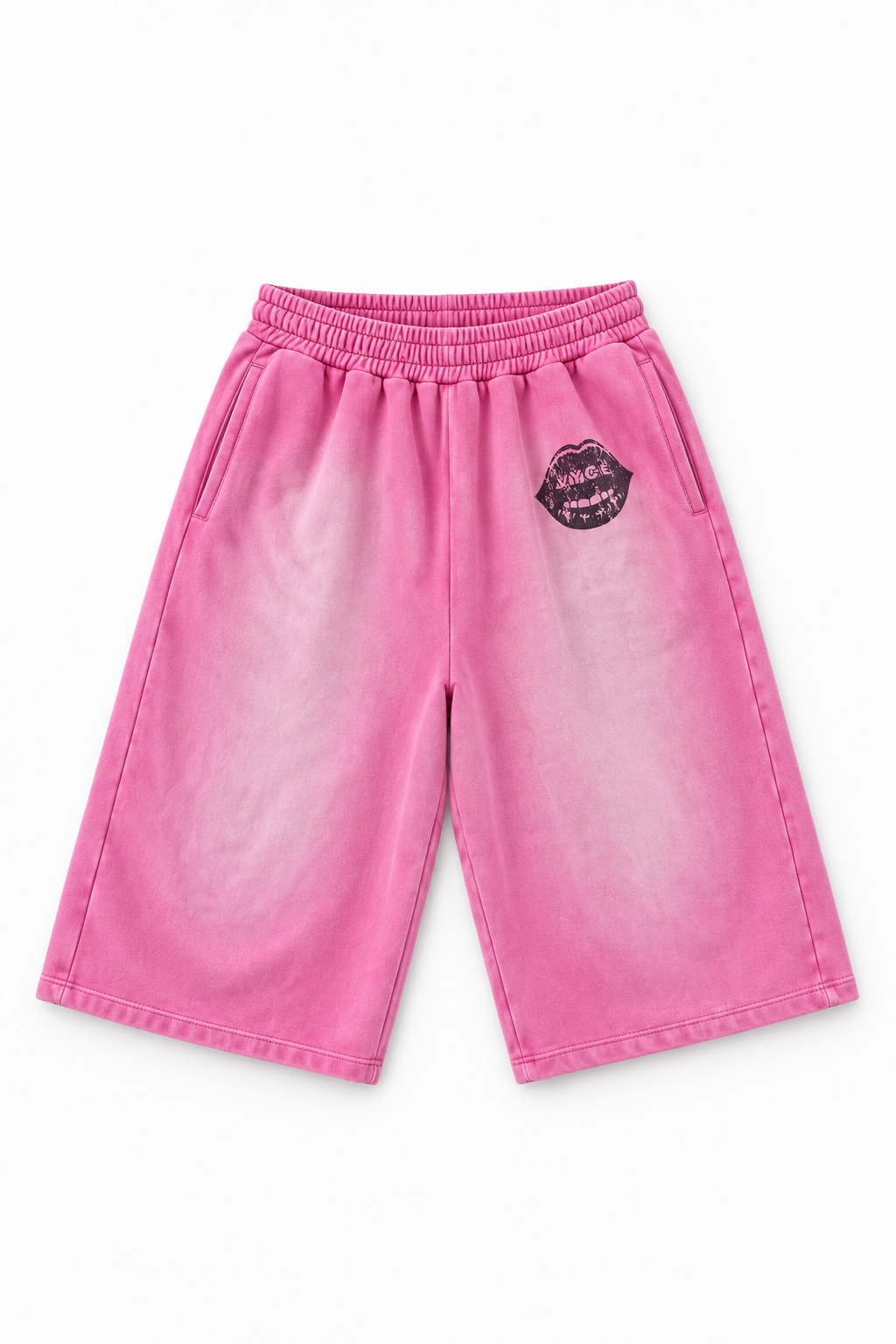 Pink Lips Capri Shorts