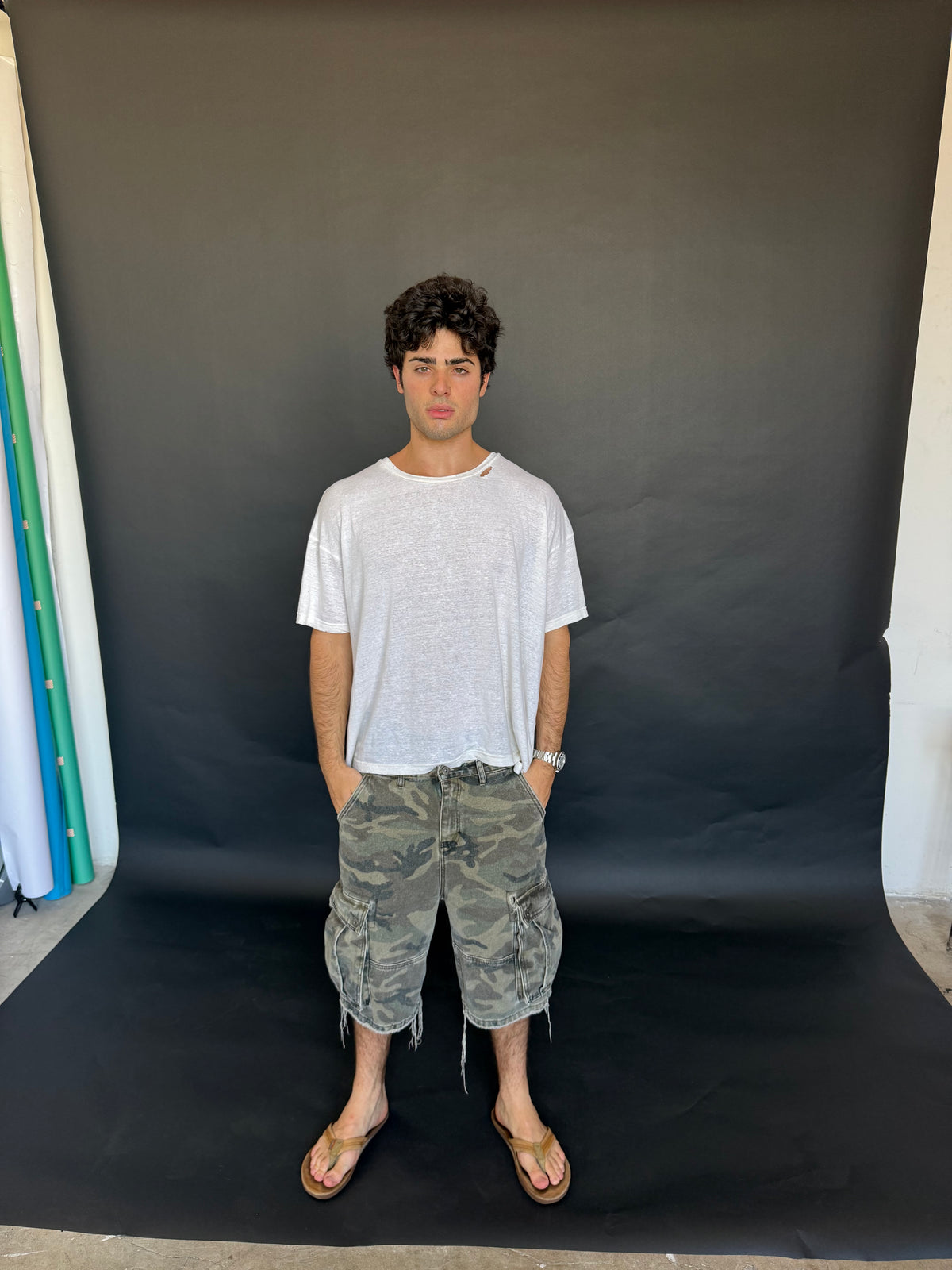 Linen Box Tee (Cream)