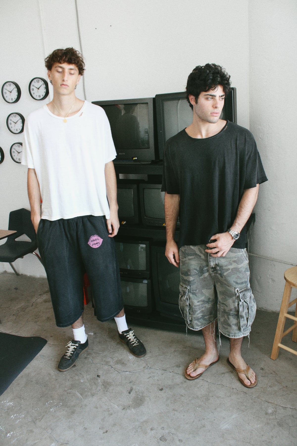 Black Lips Capri Shorts