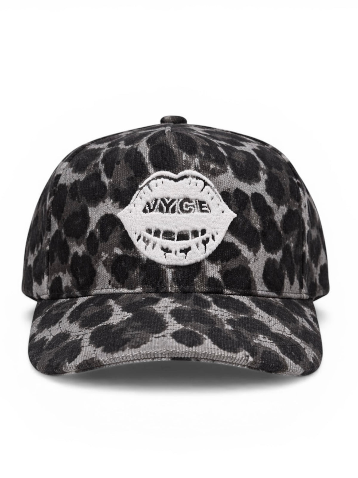 Lips Hat - Grey Leopard