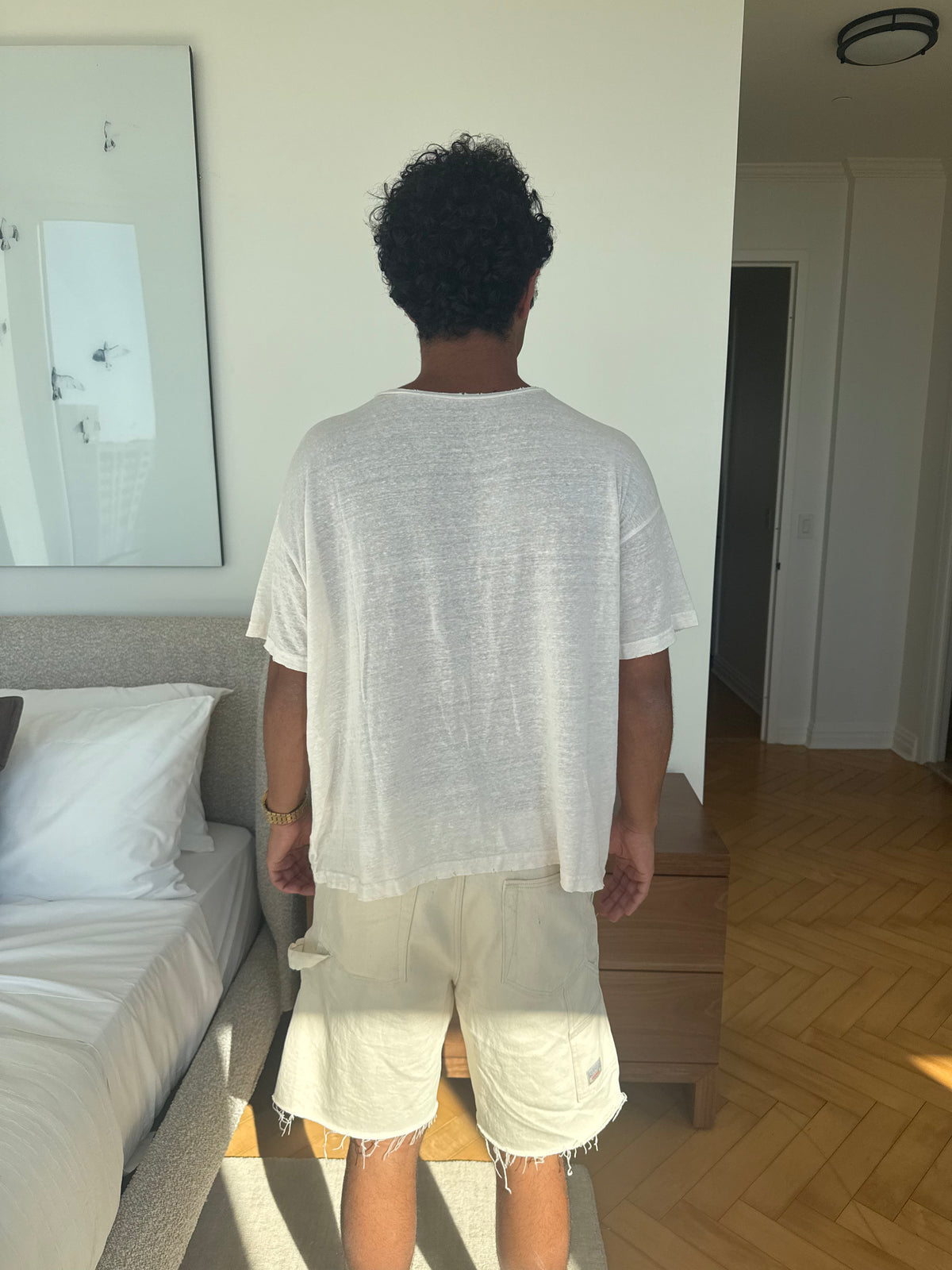Linen Box Tee (Cream)
