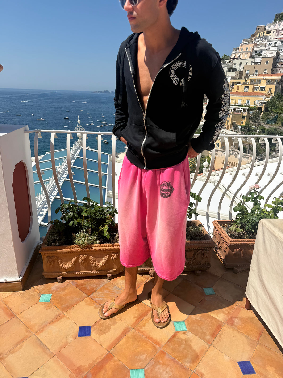 Pink Lips Capri Shorts